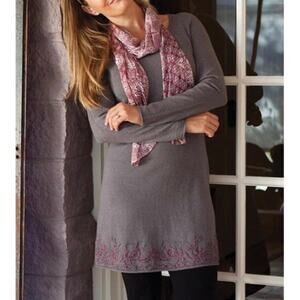 Aventura Verona Organic Cotton Cashmere Angora Sweater Dress L